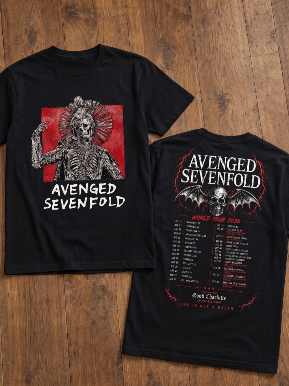Avenged Sevenfold Shirt Vintage Metal Band Tee Tour 2026 Concert T-Shirt